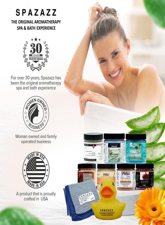 Spazazz Hot Tub Aromatherapy Gift Bundle- Seven- 4 Oz Spazazz Hot Tub Aromatherapy Bath Salt Crystals Sampler Jars Plus Hot/Cold Towel and Rubber Duck - Seven Distinct Scents of Bath and Spa Salts - Image 3