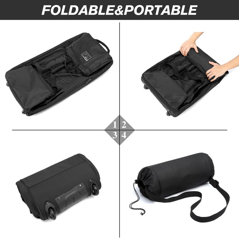 Laripwit Collapsible Duffle Bag with Wheels 130-170L Extra Large Expandable Travel Duffel Bag for Men Women Heavy Duty Military Duffle Bag for Camping Rolling Foldable Carry On Luggage, Black - Image 3