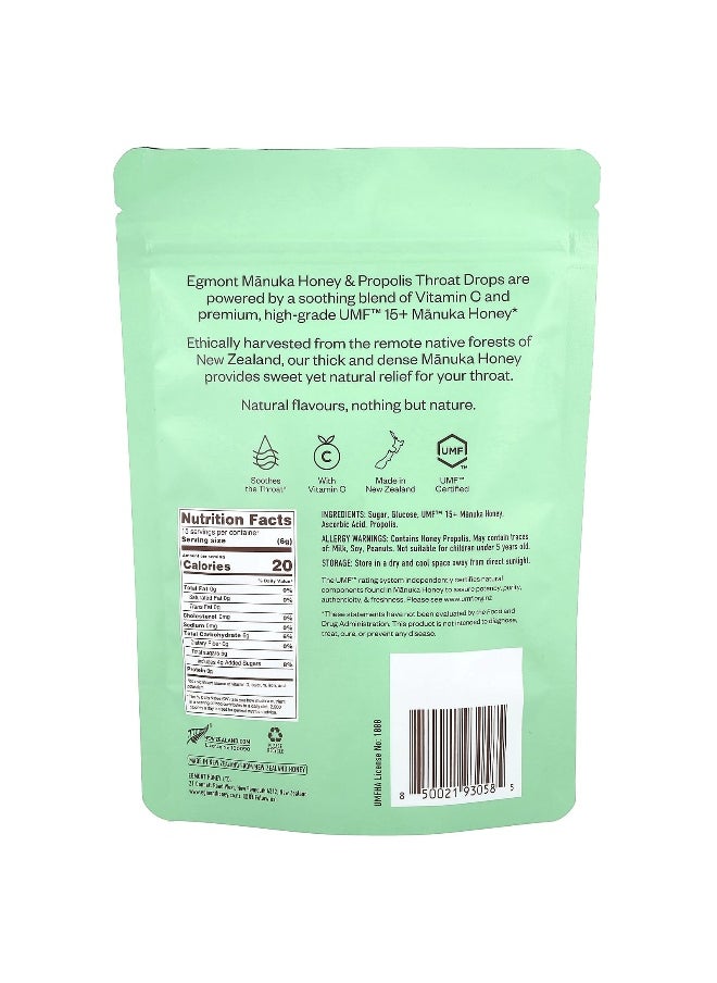 EGMONT HONEY Egmont Honey, Manuka Honey & Propolis Throat Drops, 15 Drops, 3.17 oz (90 g)  - Image 2