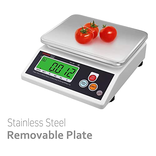 VisionTechShop VK-2D 0.1g Premium Food Kitchen Scale, Lb/Oz/Kg/g Switchable, Stainless Steel Plate Food Scale, Large LCD Display with Backlight, 12lb Max Capacity, 0.001lb Readability - Image 2