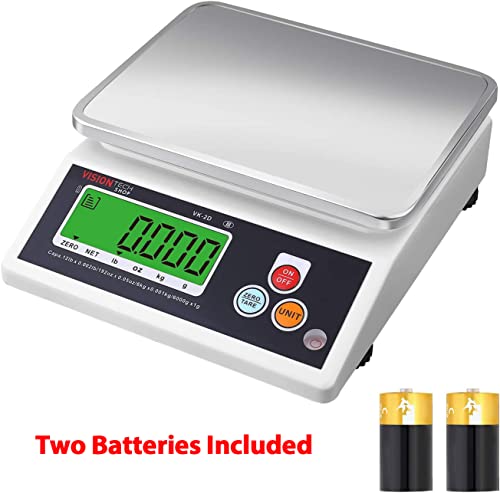 VisionTechShop VK-2D 0.1g Premium Food Kitchen Scale, Lb/Oz/Kg/g Switchable, Stainless Steel Plate Food Scale, Large LCD Display with Backlight, 12lb Max Capacity, 0.001lb Readability - Image 5