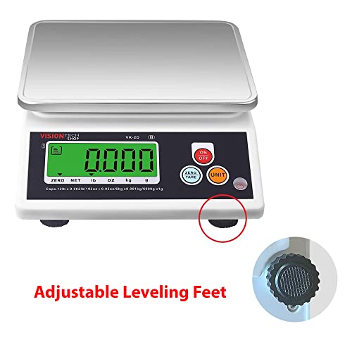 VisionTechShop VK-2D 0.1g Premium Food Kitchen Scale, Lb/Oz/Kg/g Switchable, Stainless Steel Plate Food Scale, Large LCD Display with Backlight, 12lb Max Capacity, 0.001lb Readability - Image 4