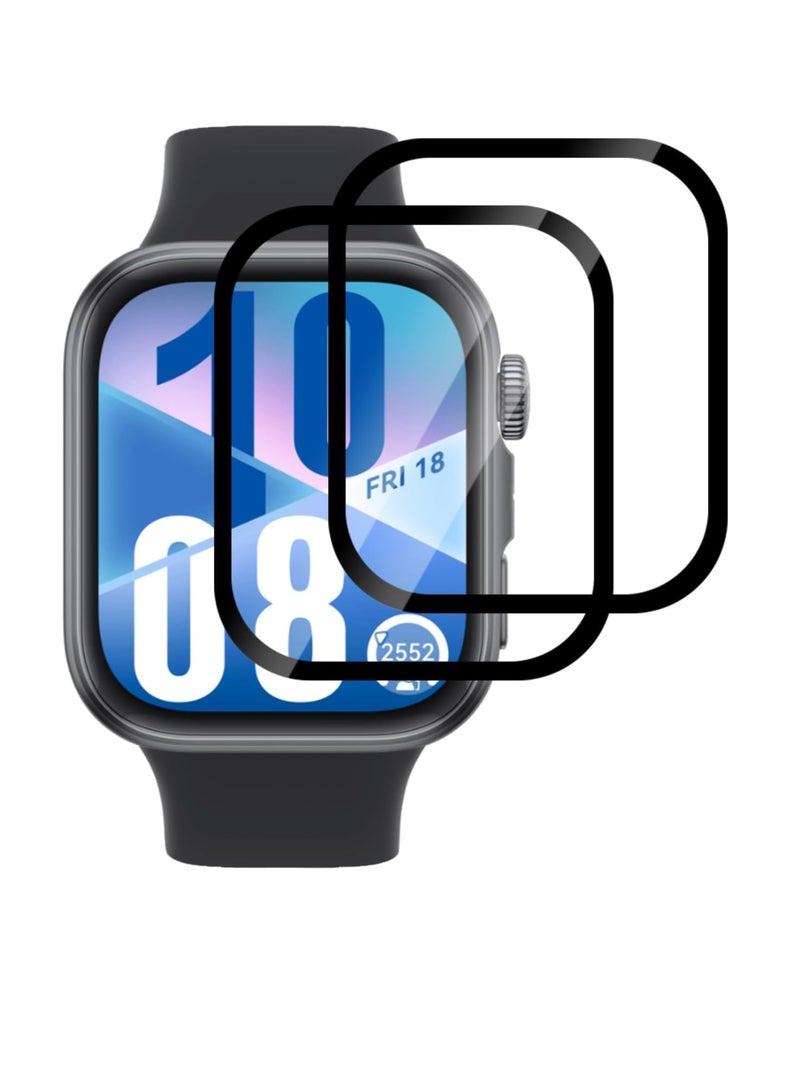 2 Pieces Protective Film for Huawei Watch Fit 4 ,  Full Coverage  Material Protective Film  Anti-Scratch Black  - Image 1