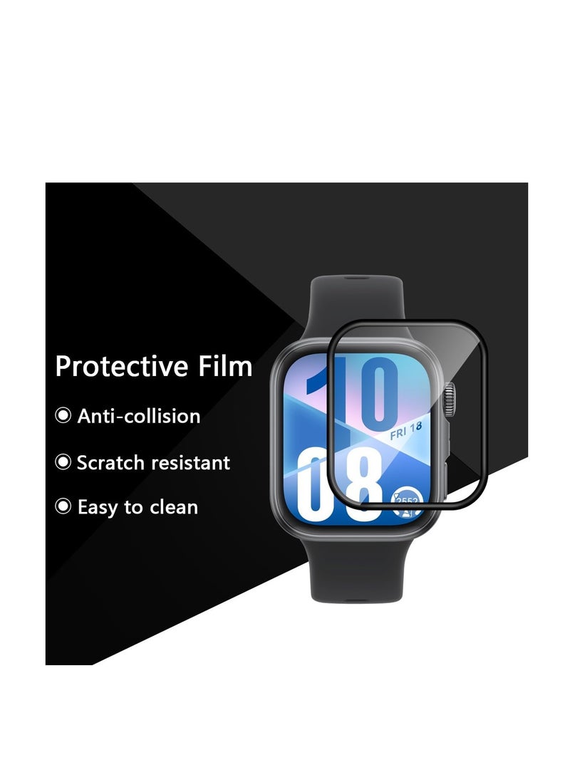 2 Pieces Protective Film for Huawei Watch Fit 4 ,  Full Coverage  Material Protective Film  Anti-Scratch Black  - Image 3