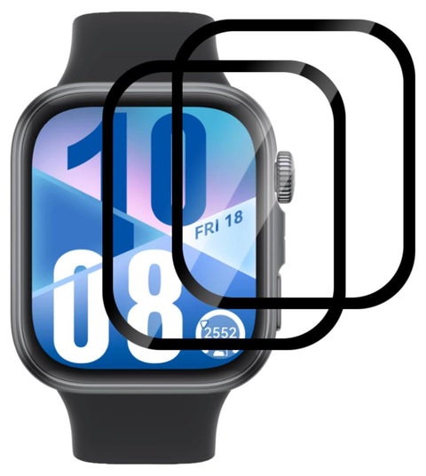 2 قطع من غشاء الحماية لساعة هواوي فيت 4 ، مادة تغطية كاملة غشاء حماية مضاد للخدش أسود