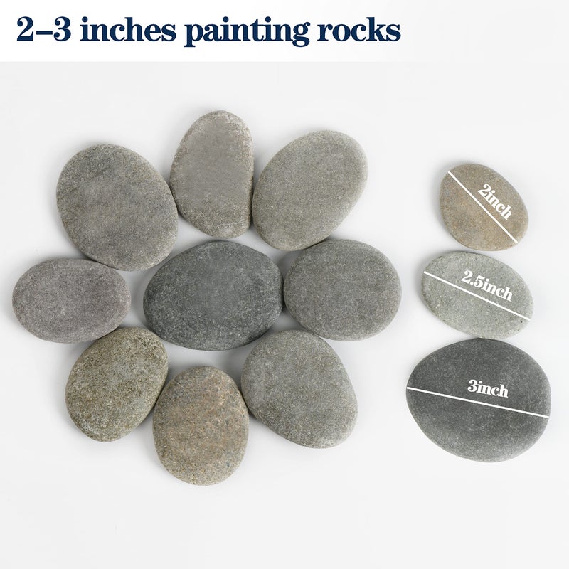 Simetufy 35 Pcs Large Painting Rocks, River Rocks for Painting, 2"-3" Flat Rocks for DIY Arts, Hand Selected Smooth Stones for DIY Crafts - Image 3