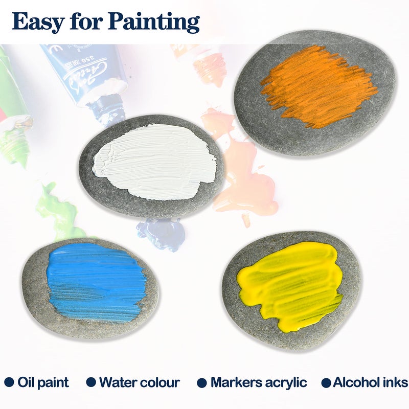 Simetufy 35 Pcs Large Painting Rocks, River Rocks for Painting, 2"-3" Flat Rocks for DIY Arts, Hand Selected Smooth Stones for DIY Crafts - Image 4