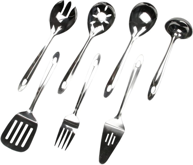 Chef Craft Stainless Steel Salad Server - 9.5 Inch Durable Kitchen Tool - Image 3