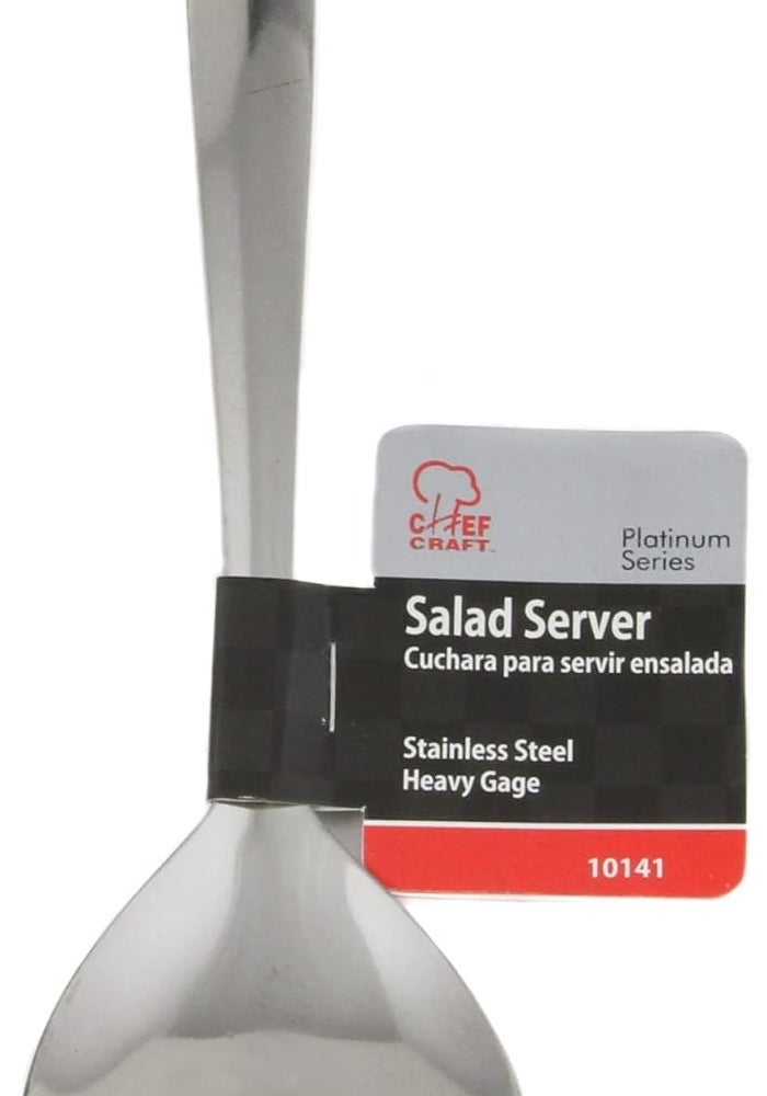 Chef Craft Stainless Steel Salad Server - 9.5 Inch Durable Kitchen Tool - Image 2