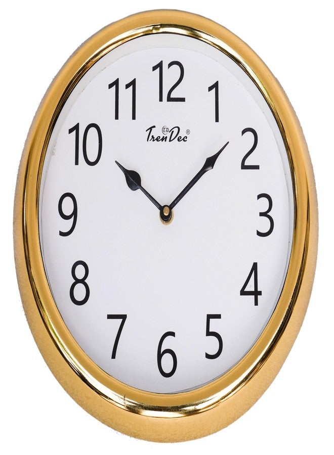 TrenDec Analog Wall Clock Golden Elegance 8 Inch for Home/Office/Bedroom/Living Room/Kitchen | Clock for Wall Decoration - Image 1