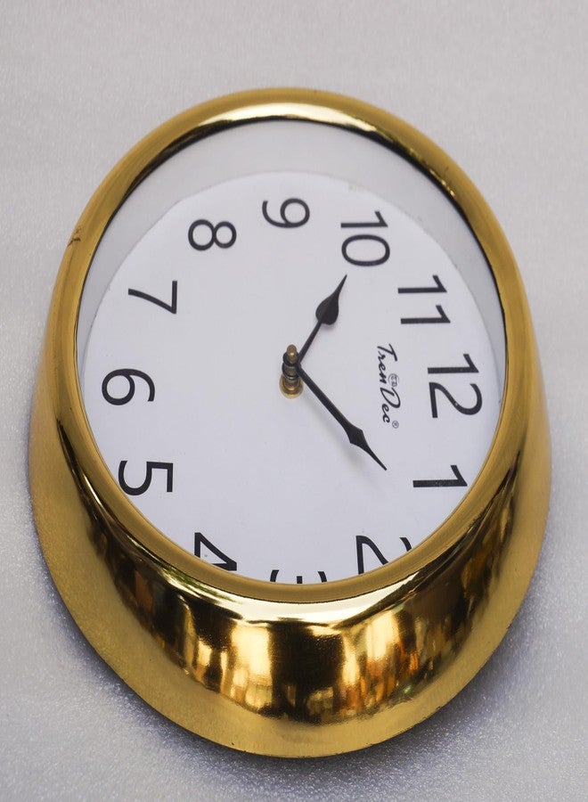 TrenDec Analog Wall Clock Golden Elegance 8 Inch for Home/Office/Bedroom/Living Room/Kitchen | Clock for Wall Decoration - Image 3