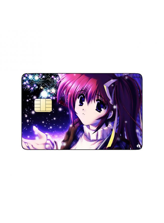 RKN PRINTED BANK CARD STICKER Cute Anime Girl With Pink Hair - Image 2