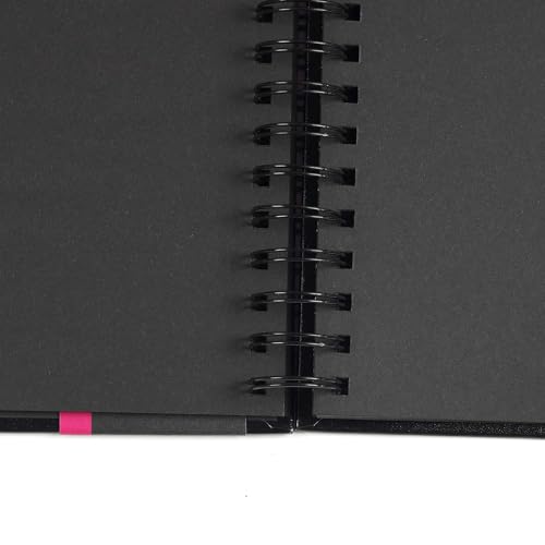 Anupam Sketcho Slate - Landscape Opening - SQ Size - Hard Bound - Wireo Book - 180 GSM - 80 Cartridge Black Paper with Elastic Closure - for Artists, Professional - Image 5