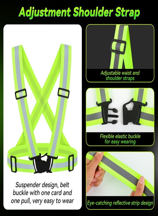 UMIKOOL DIRECT 10PCS Reflective Vest Running Gear, High Visibility Adjustable Safety Vest for Outdoor Motorcycle, Dog Walking - Image 5