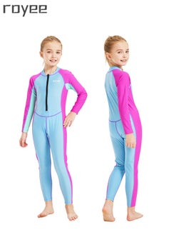 Royee Summer New Children's long sleeved one-piece swimsuit, Outdoor Quick Drying Sun Protection Swimsuit, Small and Medium-sized Children's Jellyfish Suit, Suitable for Boys and Girls Aged 3-12  - Image 1