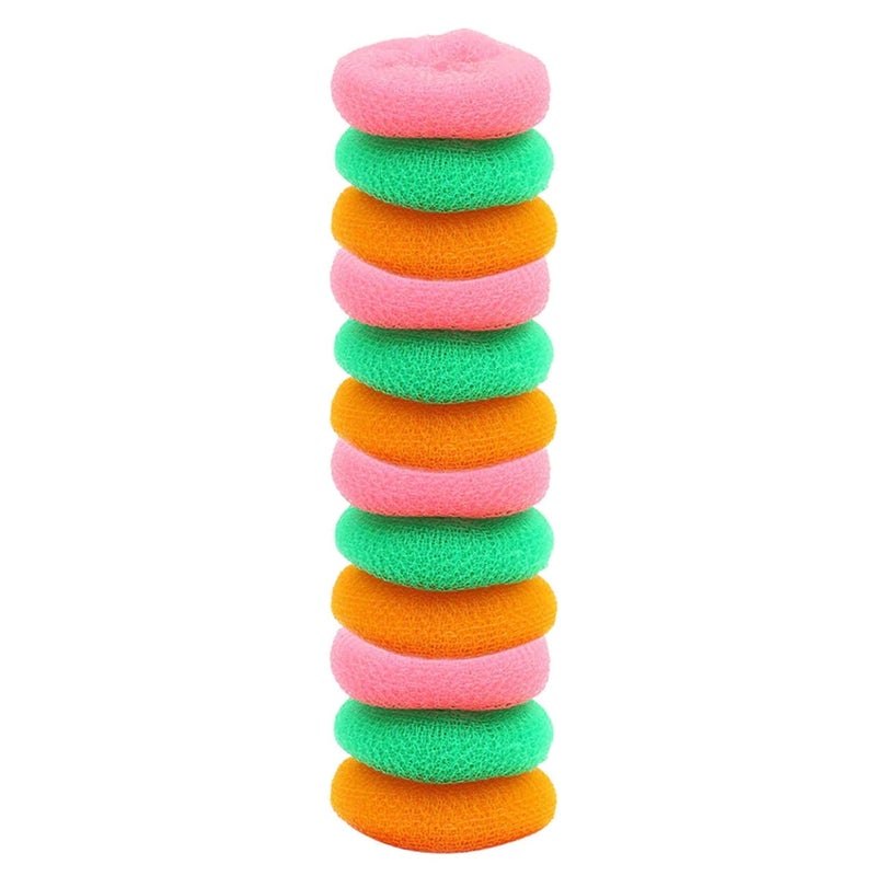 Suzec Dishwashing Sponge Antibacterial Plastic Dish Scrubber Nylon Kitchen Cleaning Sponge Scrubber Washing Brush for Utensil Multicolour Pack of 12 - Image 1
