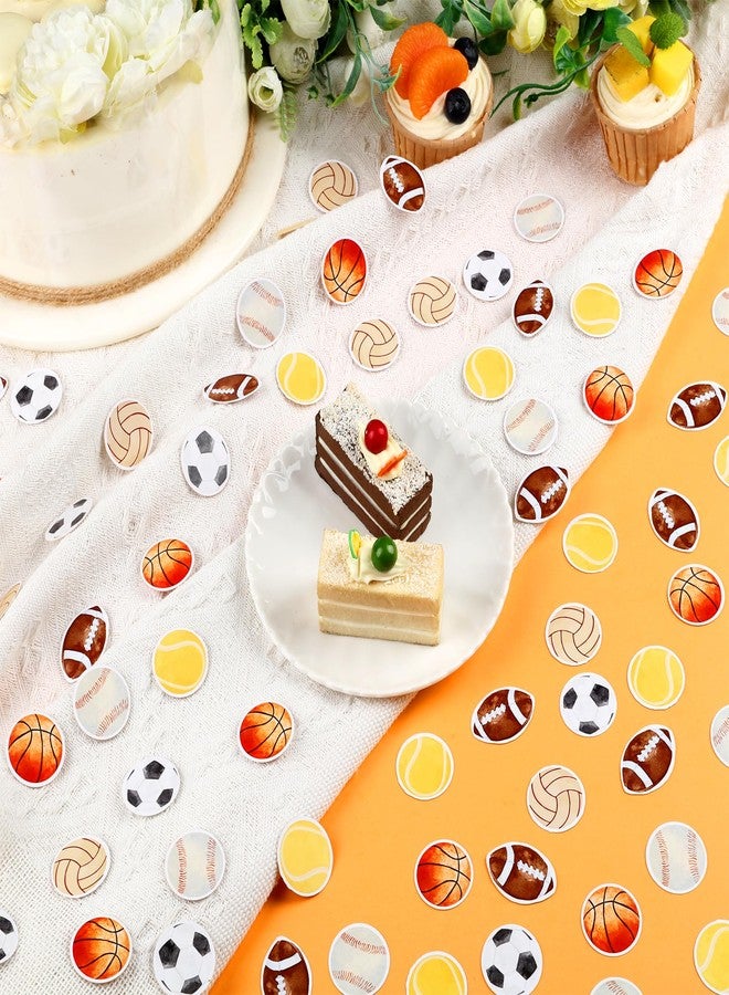 CORNER LACE 200Pcs Sports Theme Paper Confetti for Boys Retro Color, Football Soccer Basketball Scatter/Throwing Confetti, Birthday Baby Shower Party Table Decorations Supplies - Image 4