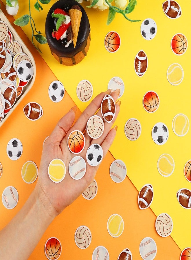 CORNER LACE 200Pcs Sports Theme Paper Confetti for Boys Retro Color, Football Soccer Basketball Scatter/Throwing Confetti, Birthday Baby Shower Party Table Decorations Supplies - Image 3