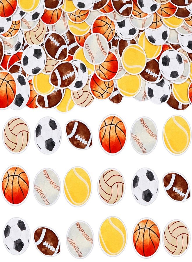CORNER LACE 200Pcs Sports Theme Paper Confetti for Boys Retro Color, Football Soccer Basketball Scatter/Throwing Confetti, Birthday Baby Shower Party Table Decorations Supplies - Image 1