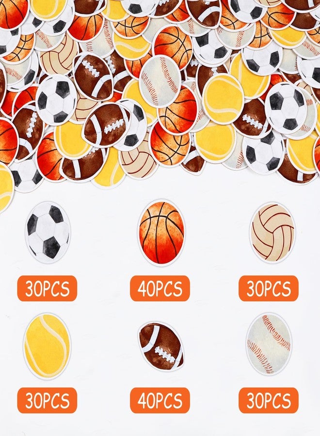 CORNER LACE 200Pcs Sports Theme Paper Confetti for Boys Retro Color, Football Soccer Basketball Scatter/Throwing Confetti, Birthday Baby Shower Party Table Decorations Supplies - Image 2