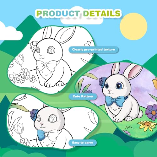 Zynlio 12 Packs Animal Pre Drawn Canvas to Paint, Animal Pre Printed Canvas for Painting, Pre Stretched Canvas Outline Painting Boards for Beginners, Students, Party Favors(5 * 7in) - Image 3