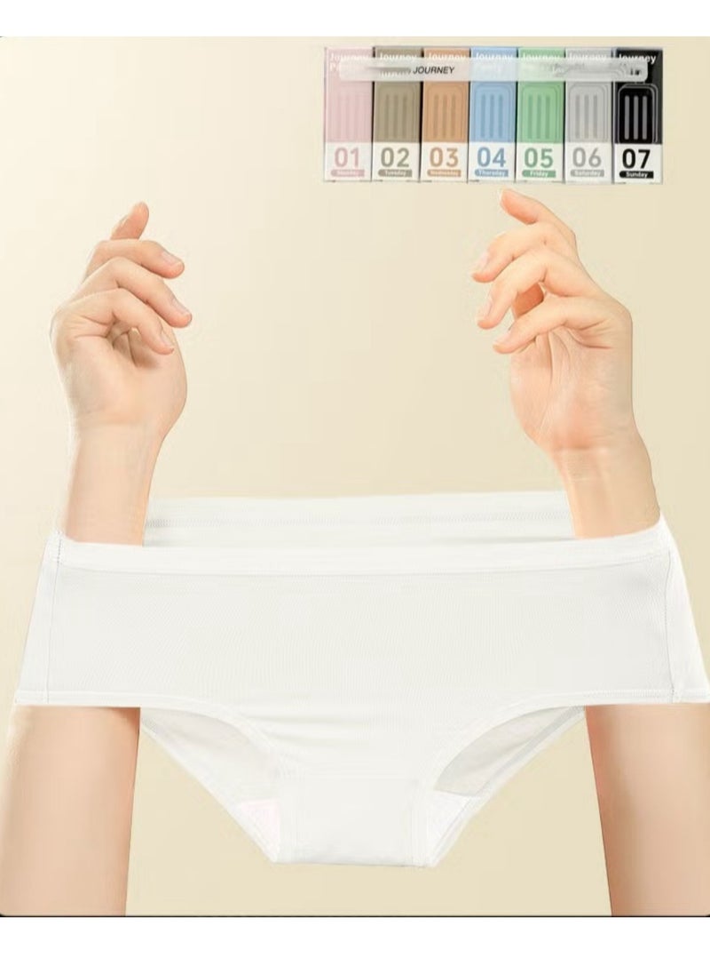YANCI Weekly Enjoy 7 Pack of Boxed Lady Pure Cotton Disposable Underwear Skin-friendly Breathable Underpants High Stretch Panties for Pregnant Women Confinement Daily Travel Hotel-M  - Image 1