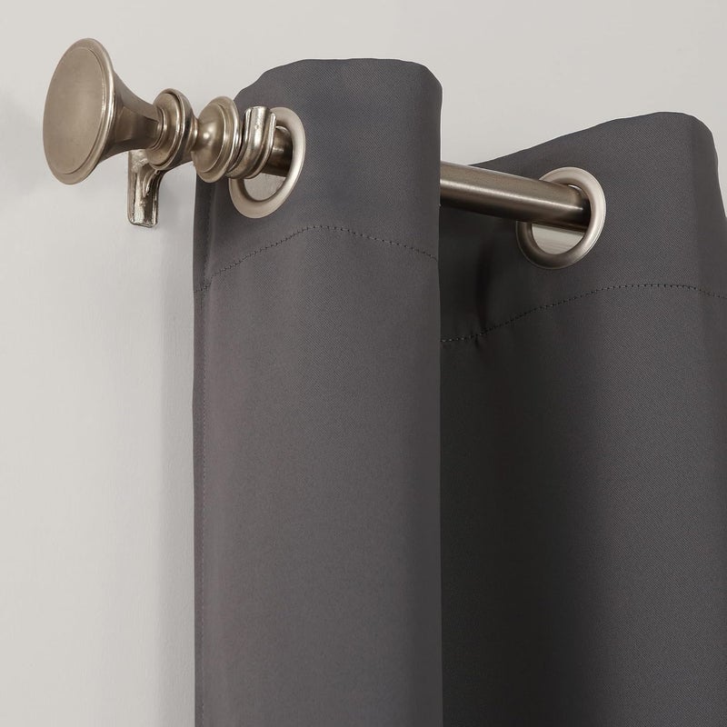 Sun Zero Easton Energy Saving Blackout Grommet Curtain Panel, 40" x 95", Charcoal - Image 2