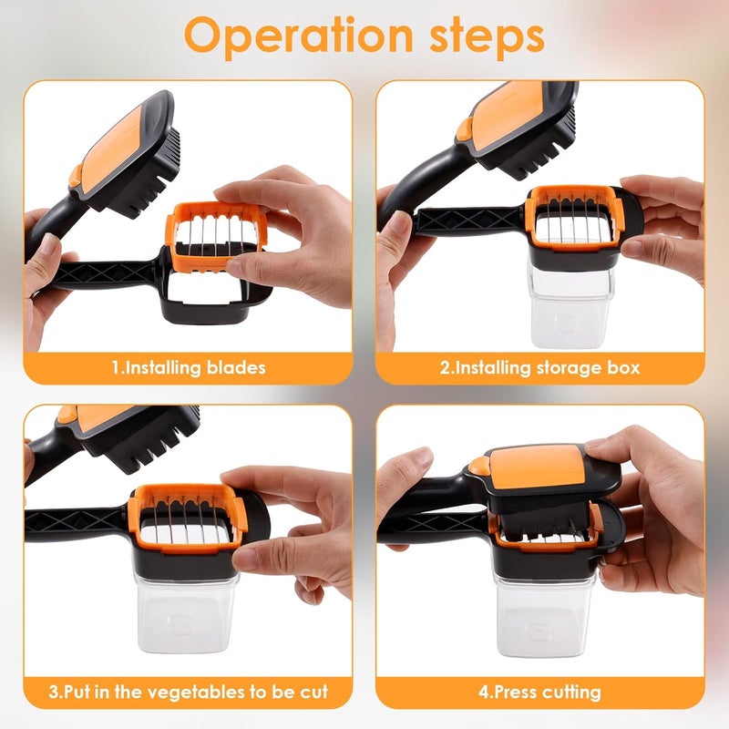 windforgecraft 2Pcs French Fry Cutter Reusable Potato Chipper Cutter with 3 Blades Cutter Easy To Use Potato French Fry Cutter Potato Fry Cutter Dishwasher Safe Chip Cutter Machine for for Potatoes Carrots Cucumbers - Image 3