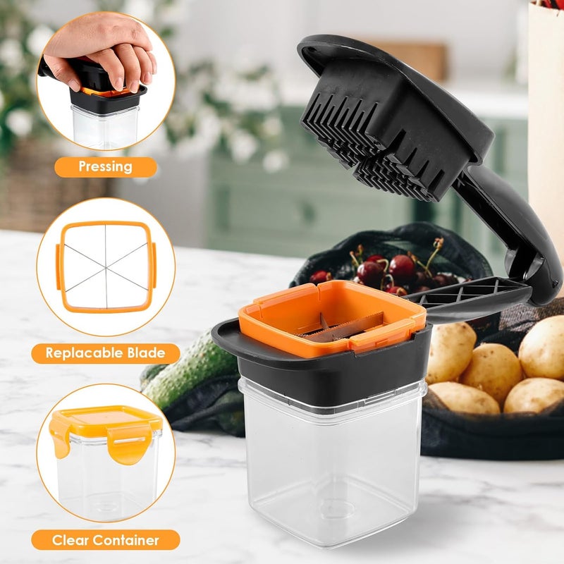 windforgecraft 2Pcs French Fry Cutter Reusable Potato Chipper Cutter with 3 Blades Cutter Easy To Use Potato French Fry Cutter Potato Fry Cutter Dishwasher Safe Chip Cutter Machine for for Potatoes Carrots Cucumbers - Image 5