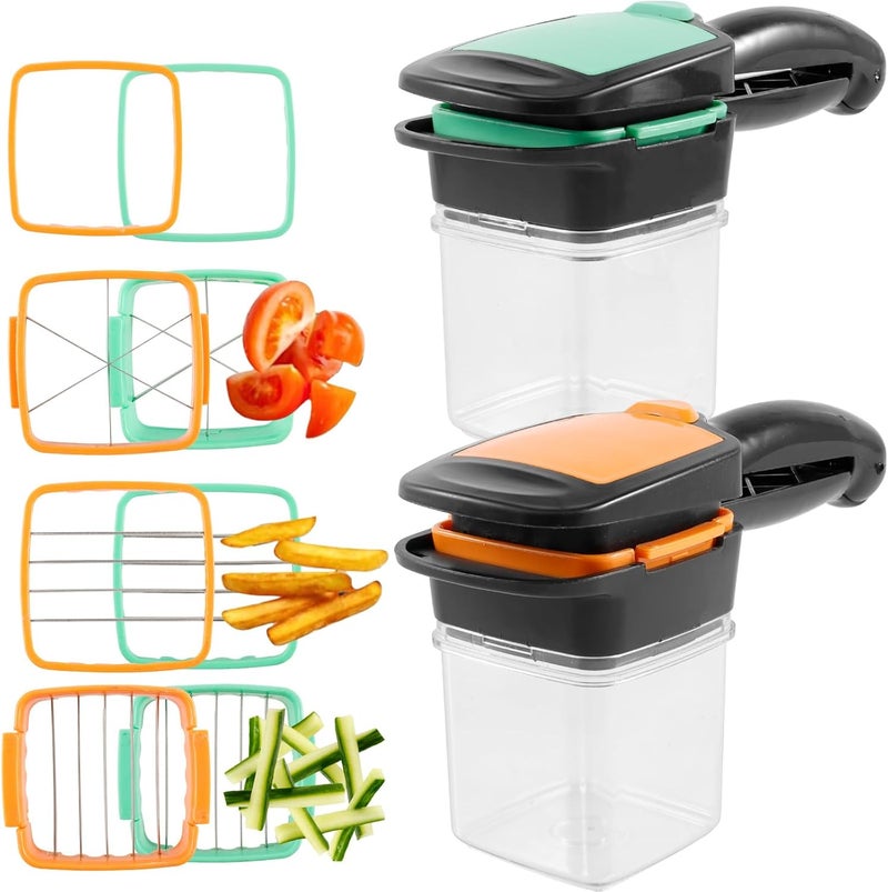 windforgecraft 2Pcs French Fry Cutter Reusable Potato Chipper Cutter with 3 Blades Cutter Easy To Use Potato French Fry Cutter Potato Fry Cutter Dishwasher Safe Chip Cutter Machine for for Potatoes Carrots Cucumbers - Image 1