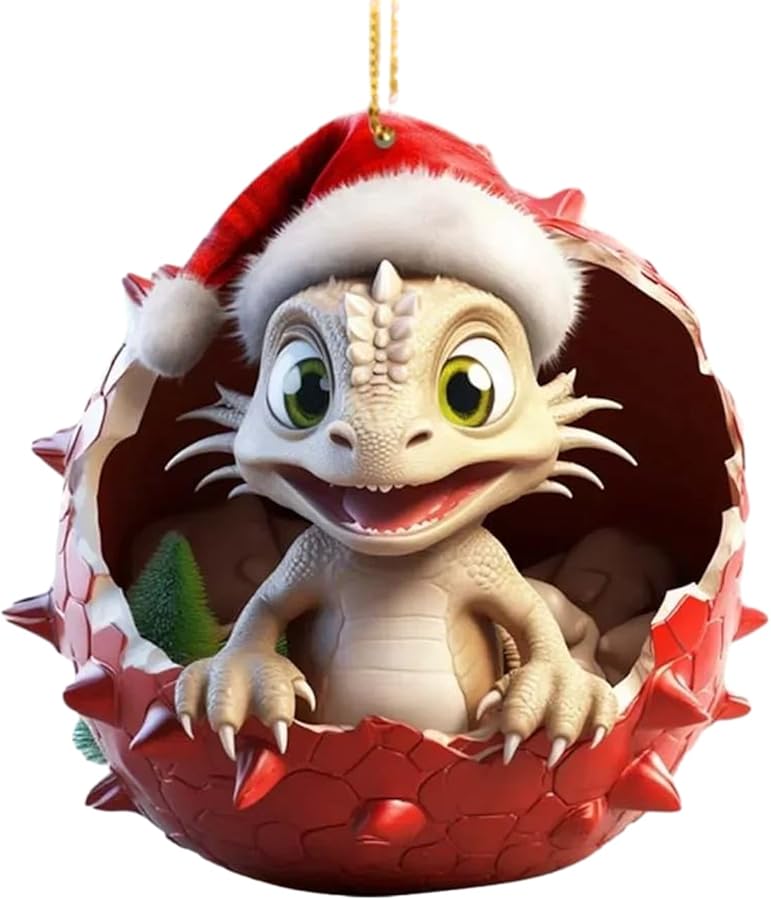 Colorful Dinosaur Egg Pendants Christmas Tree Decorations For Kids Party Supplies - Image 4