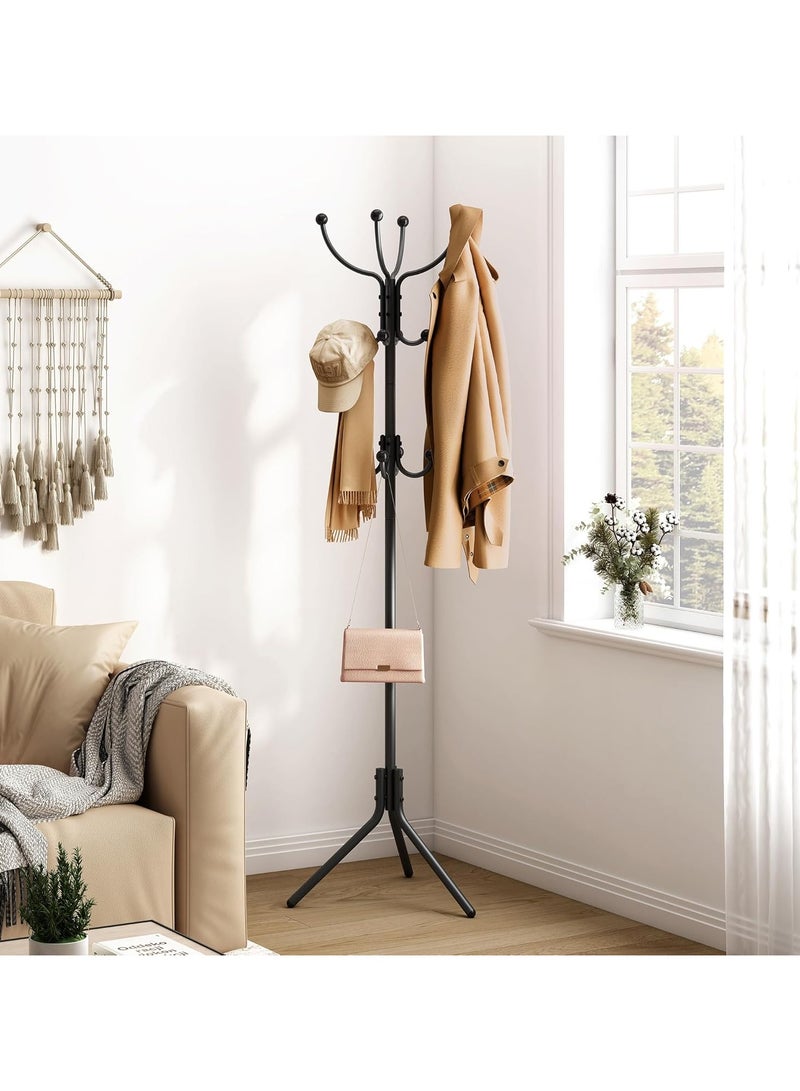Generic Coat Rack Freestanding, Metal Hall Tree with 12 Hooks, Coat Hanger Standing, Coat Tree for Hanging Scarf, Bag, Jacket, Home Entryway Hat Hanger - Image 3