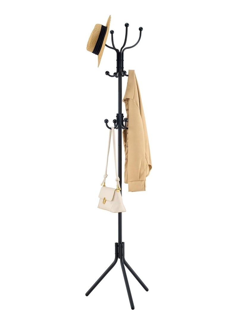 Generic Coat Rack Freestanding, Metal Hall Tree with 12 Hooks, Coat Hanger Standing, Coat Tree for Hanging Scarf, Bag, Jacket, Home Entryway Hat Hanger - Image 2