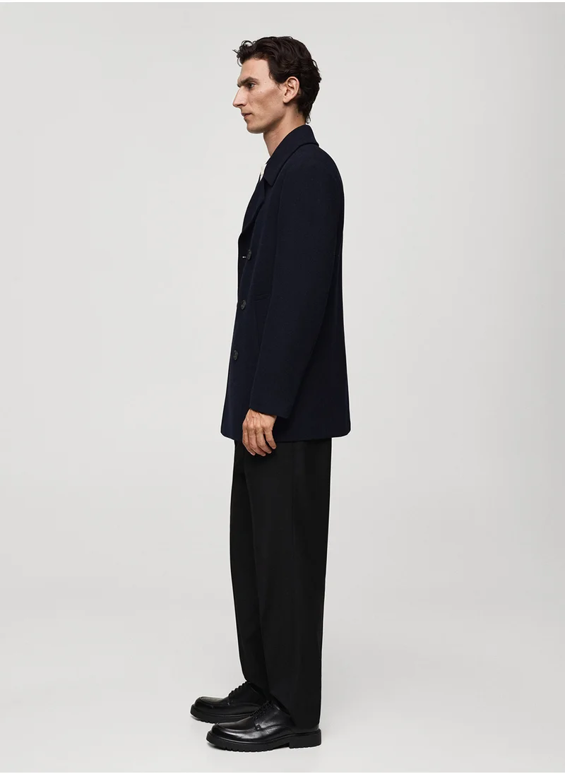 Mango Man Wool Double-Breasted Coat