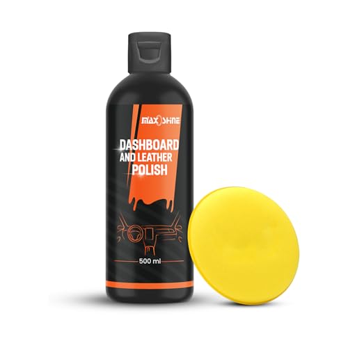 Maxoshine Dashboard Polish for Car Interior | Plastic Leather Vinyl & Rubber Car Dashboard Cleaner with Applicator Pad | Non Greasy Restores Original Look | Car Interior Cleaning Kit (500ml) - Image 1