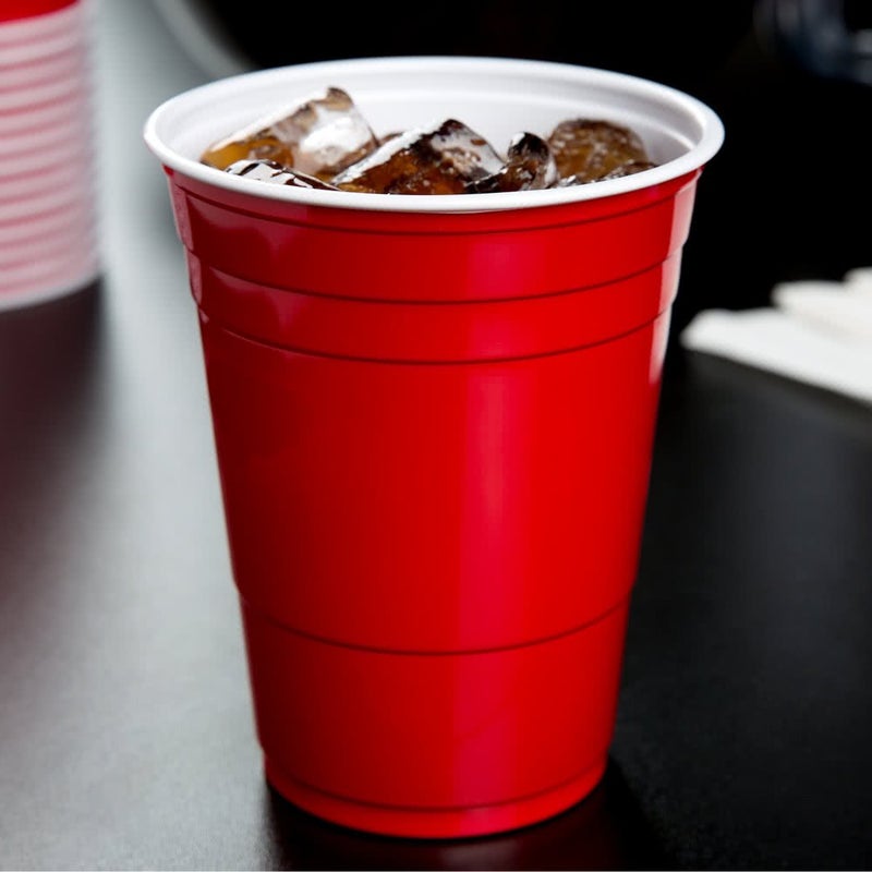 Stack Man Red Cups - Party Cups - Disposable Plastic Cups [16 oz - 100 Pack] Fun & Durable Party Cups for Drinking & Playing - Bulk Case of 100 Cups  By Stack Man - Image 3