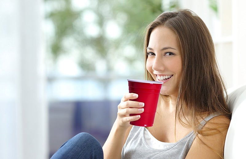 Stack Man Red Cups - Party Cups - Disposable Plastic Cups [16 oz - 100 Pack] Fun & Durable Party Cups for Drinking & Playing - Bulk Case of 100 Cups  By Stack Man - Image 5