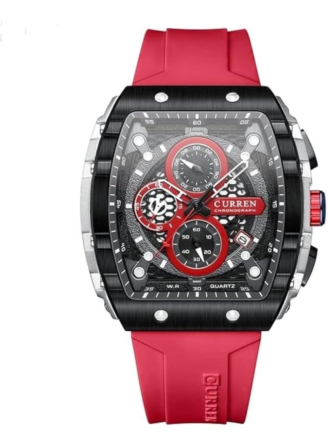 CURREN Men's waterproof chronograph watch with silicone strap - Image 1