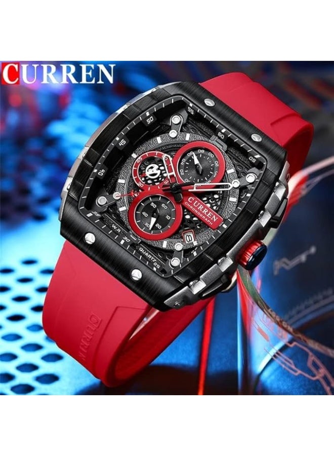 CURREN Men's waterproof chronograph watch with silicone strap - Image 2