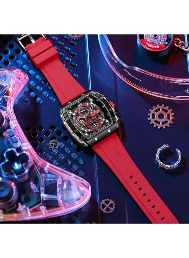 CURREN Men's waterproof chronograph watch with silicone strap - Image 3