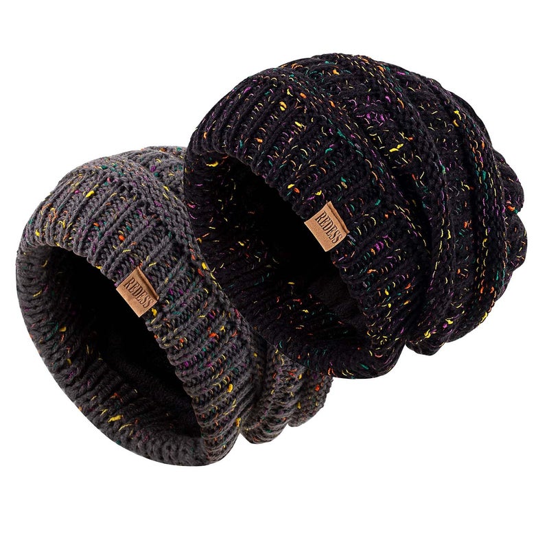 REDESS Slouchy Beanie Hat for Men and Women Winter Warm Chunky Soft Oversized Cable Knit Cap - Image 2