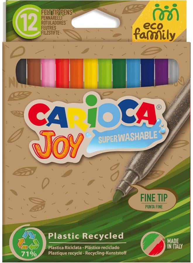 carioca Pack Of 12 Eco Family Joy Felt-Tip Markers  - Image 1