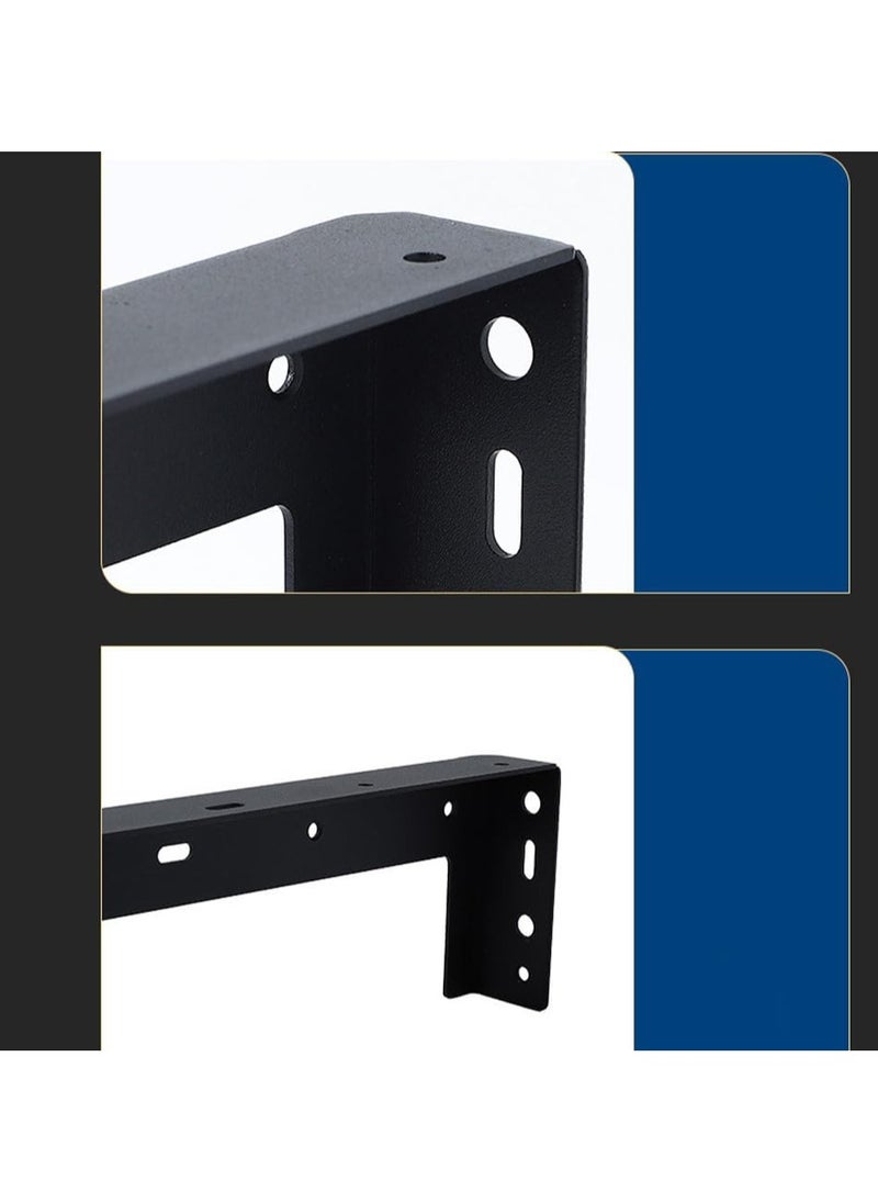 Rubik Shelf Brackets 17 inch - 2pcs Hidden Suspended Wall Mounted Heavy Duty Corner Brace Joint Right Angle L Shaped Bracket for Table Bench Countertop DIY - Black  - Image 4
