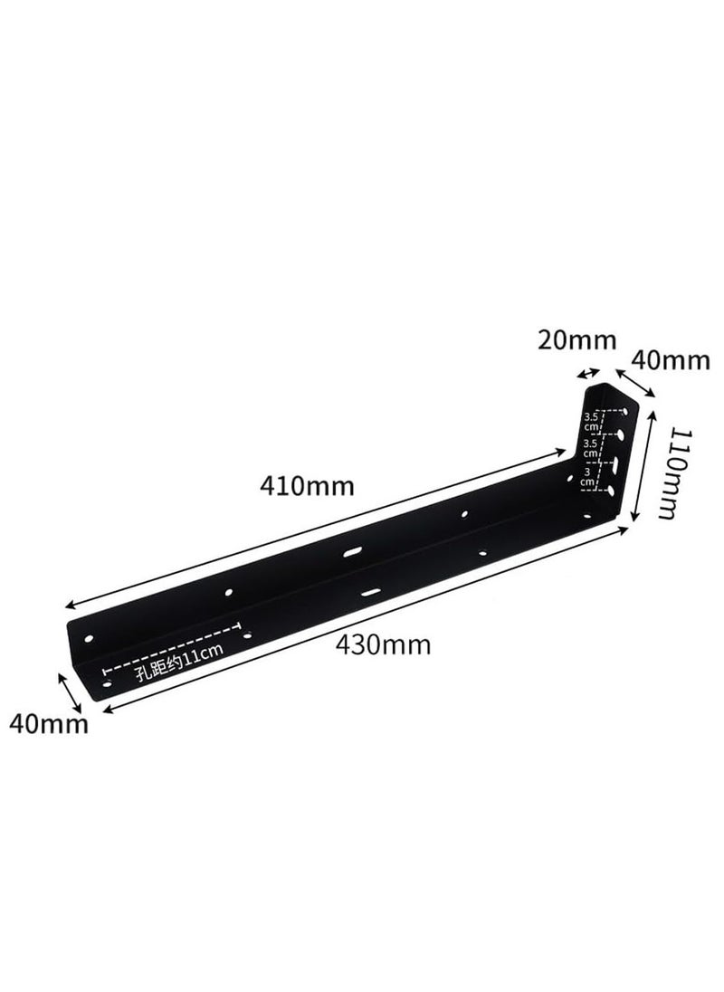 Rubik Shelf Brackets 17 inch - 2pcs Hidden Suspended Wall Mounted Heavy Duty Corner Brace Joint Right Angle L Shaped Bracket for Table Bench Countertop DIY - Black  - Image 2