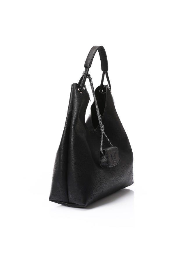 Mr.joe Mr Joe Black Faux Leather Hobo Bag with Two Pouches Shoulder Bag for Women -4138  - Image 2