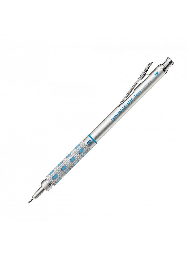 Pentel قلم رسم أوتوماتيكي بنتل جراف جير 1000، حجم رصاص 0.7 مم، برميل أزرق، 1 قطعة (PG1017C) - Image 1