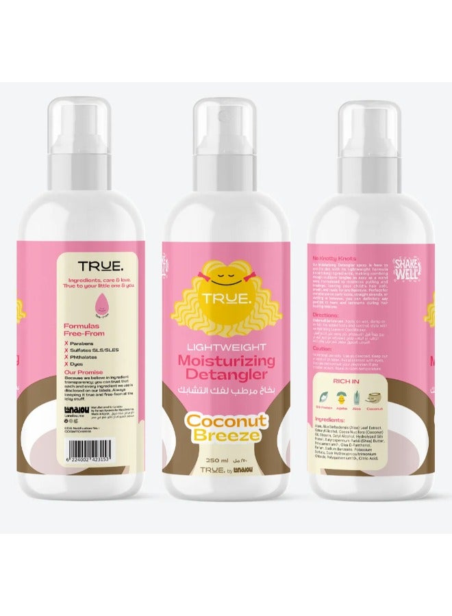 True by Lanalou Lightweight Moisturizing Detangler | Coconut  Scent | 250ml - Image 3