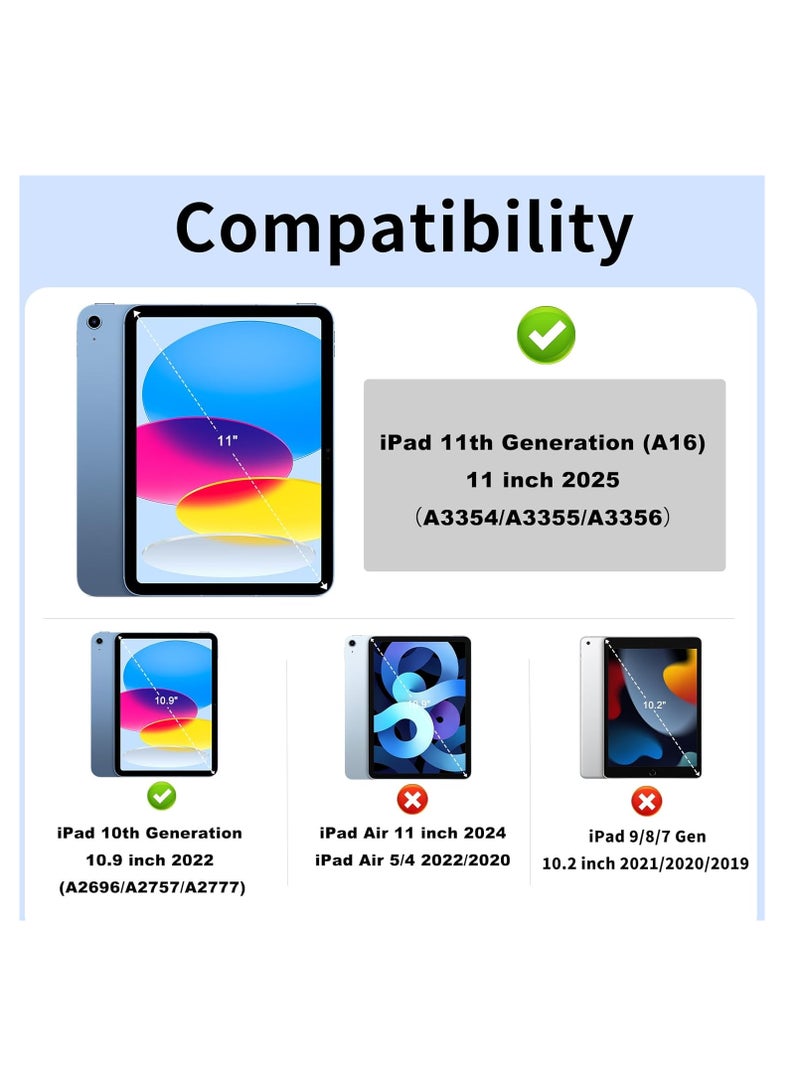 Case for iPad 10th A16 Generation 2022,2025 iPad 10 Case with Pencil Holder, Hybrid Slim Tri-fold Stand Protective Cover for iPad 10.9 inch, Smart Shell with Clear Back, Auto Wake/Sleep Light Blue - Image 2