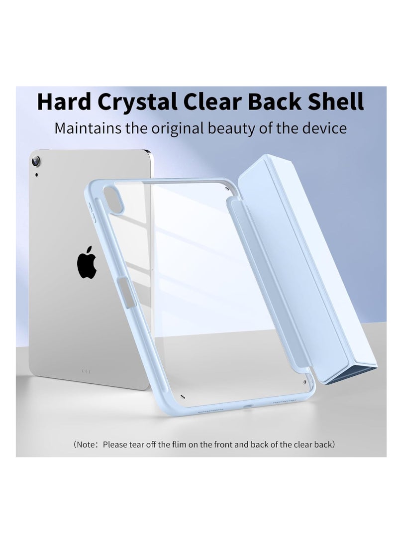 Case for iPad 10th A16 Generation 2022,2025 iPad 10 Case with Pencil Holder, Hybrid Slim Tri-fold Stand Protective Cover for iPad 10.9 inch, Smart Shell with Clear Back, Auto Wake/Sleep Light Blue - Image 3