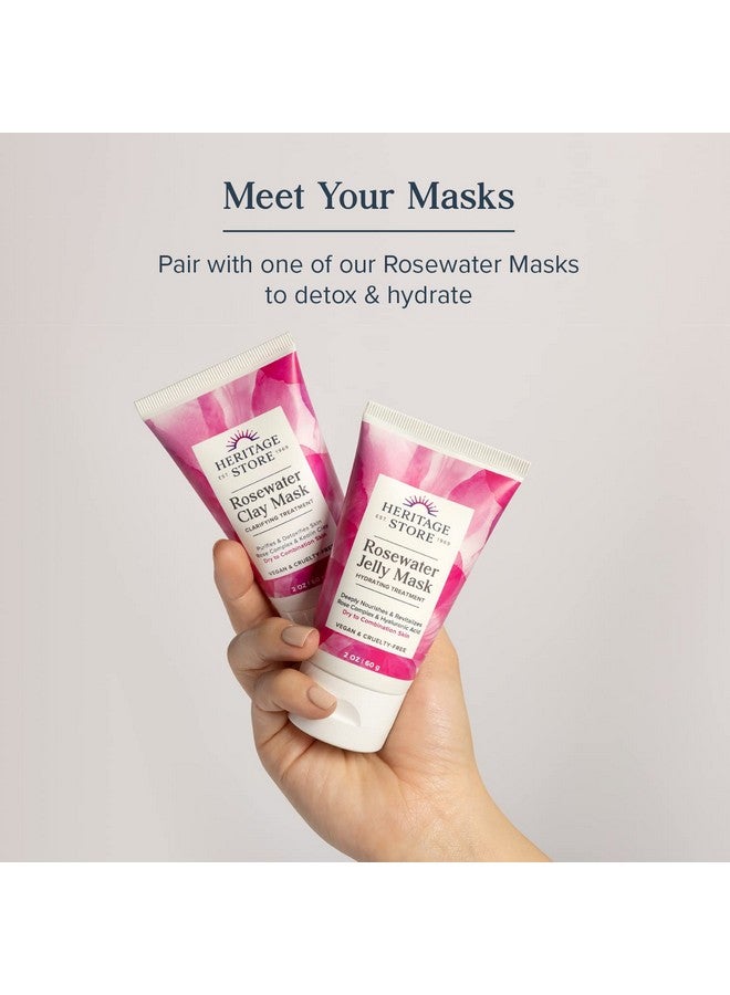 Heritage Store Rosewater Facial Serum, 1% Hyaluronic Acid - Deep Hydration For Dry/Combination Skin Care - Minimizes Look Of Fine Lines And Wrinkles, Adds A Natural Glow - Hypoallergenic, Vegan, 2Oz - Image 2